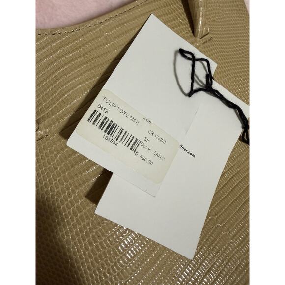 Little Liffner Tulip Tote Mini Tan Sand Croc NWT - Picture 5 of 5
